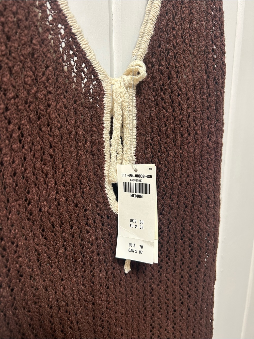 Abercrombie & Fitch Brown Knit Tie-Front Swim Coverup - Picture 3 of 3